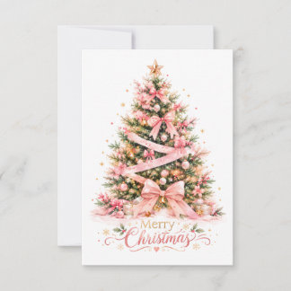 Pink Christmas Tree Greeting Card