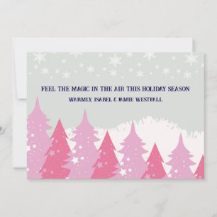 Pink Christmas Tree Holiday Card