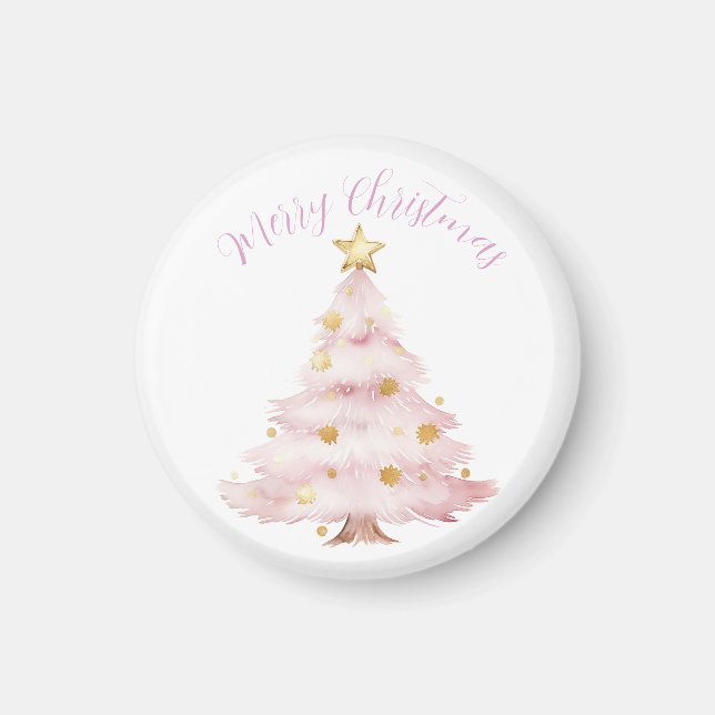 Pink Christmas Tree  Magnet (Front)