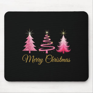 Pink Christmas Tree Merry And Bright Girl Women Xm Mouse Pad