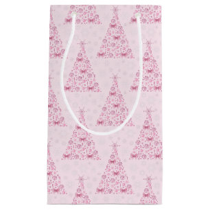 Pink Christmas Tree Small Gift Bag