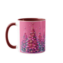 Pink Christmas Tree Trendy Preppy Aesthetic