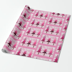 Pink Christmas Tree  Wrapping Paper