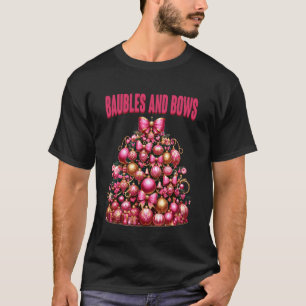 Pink Christmas Tree Xmas Holiday Christmas Party F T-Shirt