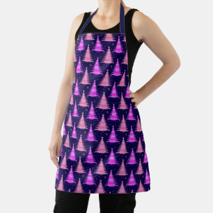 Pink Christmas Trees pattern Design on Aprons