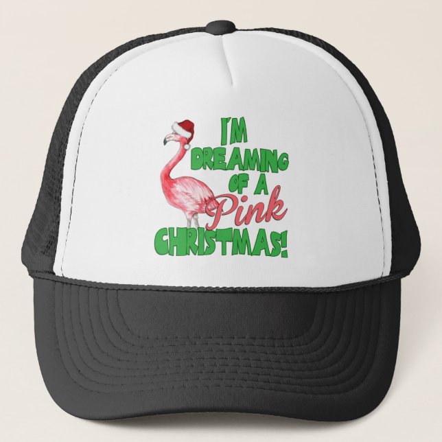 Pink Christmas Trucker Hat (Front)