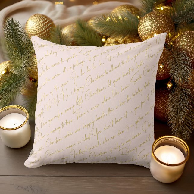 Pink Christmas Typography Pattern#36 ID1009 Cushion (Creator Uploaded)