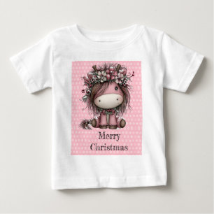 Pink Christmas unicorn Baby T-Shirt