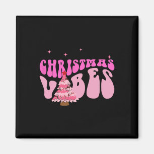 Pink Christmas Vibes Christmas Xmas Pyjamas Magnet