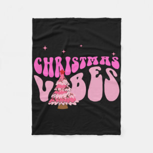 Pink Christmas Vibes Fleece Blanket