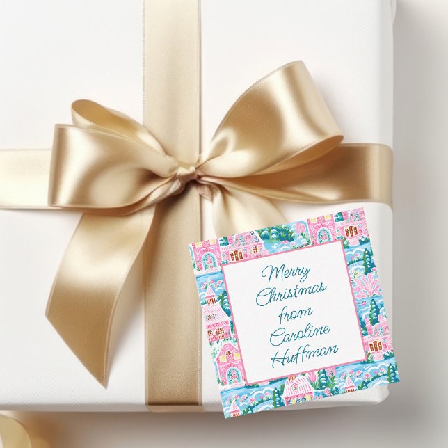Pink Christmas Village Gift Enclosure Card (Creator Uploaded)