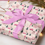 Pink Christmas Vintage Town Wrapping Paper<br><div class="desc">This design may be personalised in the area provided by changing the photo and/or text. Or it can be customised by choosing the click to customise further option and delete or change the colour of the background, add text, change the text colour or style, or delete the text for an...</div>