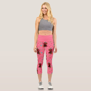 pink christmas witch befana gothmas  capri leggings