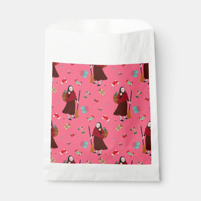pink christmas witch befana gothmas  favour bag (Front)
