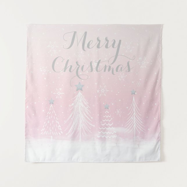 Pink Christmas Wonderland Tapestry (Front)