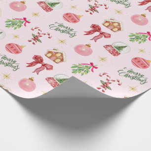 Pink Christmas Wrapping Paper