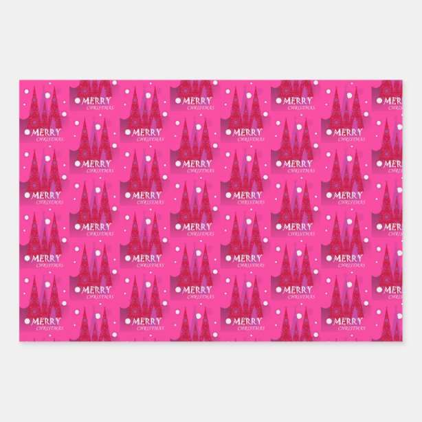 Pink Christmas Wrapping Paper