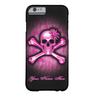 Pink Chrome Skull and Crossbones iPhone 6 Case