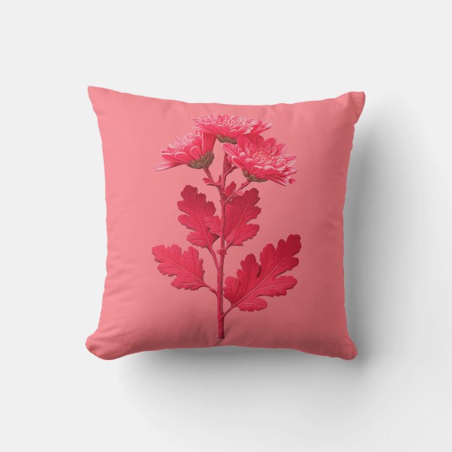 Pink Chrysanthemum  Cushion (Front)