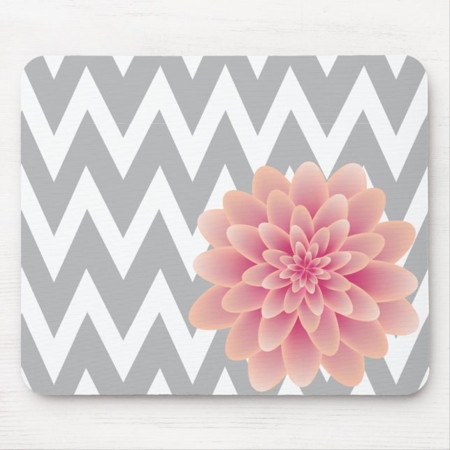 Pink Chrysanthemum Design Mouse Pad (Front)