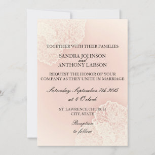Pink Chrysanthemum Floral Wedding Invitation