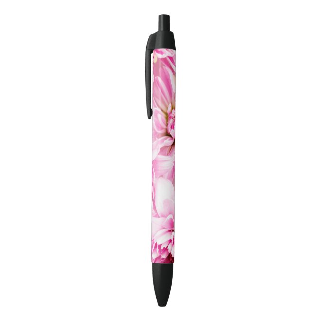 Pink Chrysanthemum Flower    Black Ink Pen (Top (Vertical))