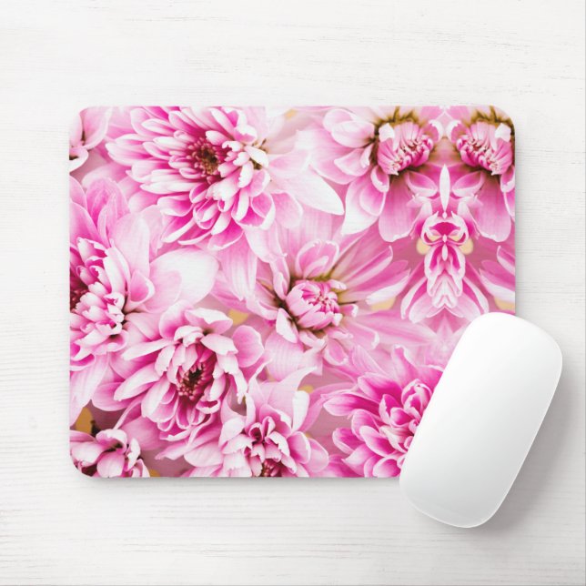 Pink Chrysanthemum Flower    Mouse Pad (With Mouse)