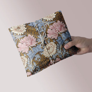 Pink Chrysanthemum Flowers William Morris Tissue Paper