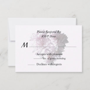 Pink Chrysanthemum Heart RSVP Card