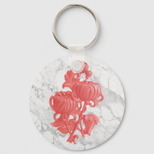 Pink Chrysanthemum Key Ring