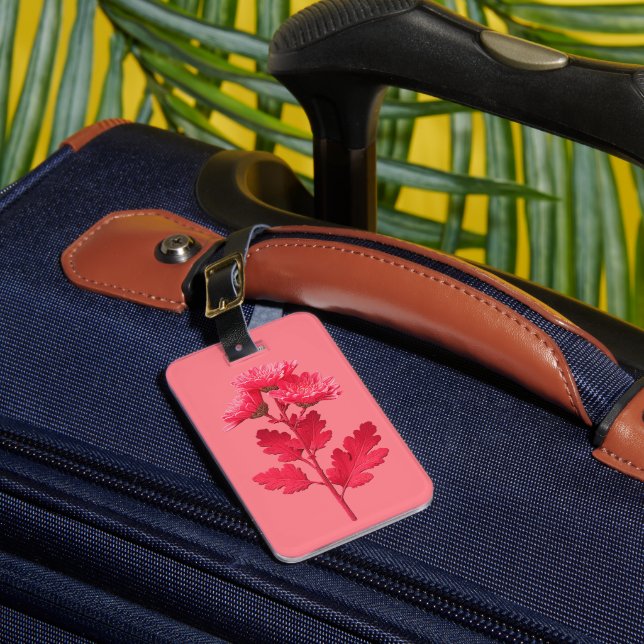 Pink Chrysanthemum  Luggage Tag (Front Insitu 1)