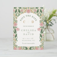 Pink Chrysanthemum Morris Save The Date Card