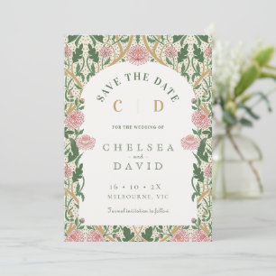 Pink Chrysanthemum Morris Save The Date Card