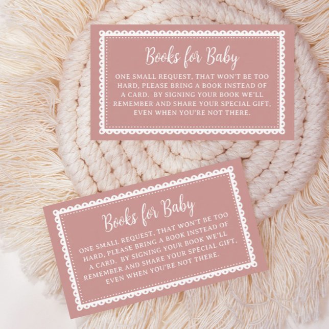Pink Cielito Lindo Baby Shower Books for Baby Enclosure Card (Creator Uploaded)