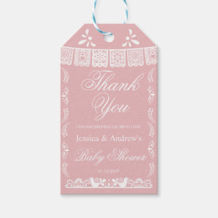 Pink Cielito Lindo Mexican Baby Shower Gift Tags