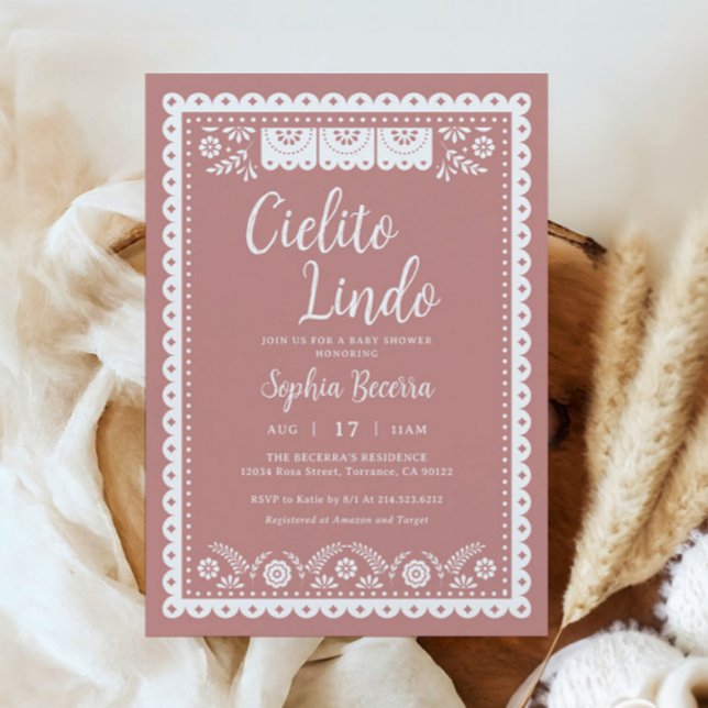Pink Cielito Lindo Talavera Baby Shower Invitation (Creator Uploaded)