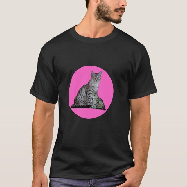 Pink Circle with 2 Kitty Cats T-Shirt (Front)