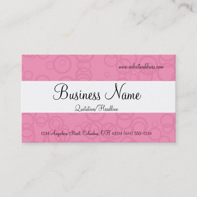 Pink Circles Business Cards (Front)
