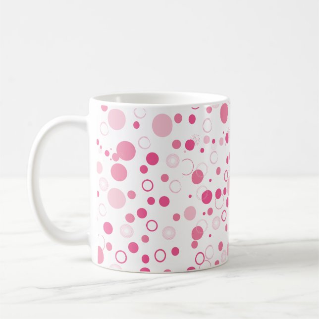 Pink Circles Mug – Fun and Modern Design (Left)