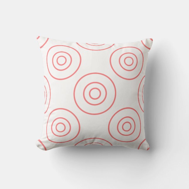 Pink Circles on a white pillow (Front)