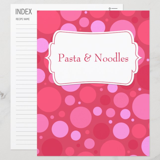 Pink Circular Pattern Recipe Category/Index (Front/Back)