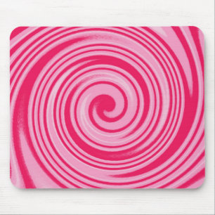 PInk circular swirl pattern Mouse Pad