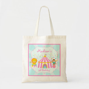 Pink Circus Carnival Birthday Party Tote Bag