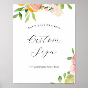 Pink Citrus Custom Text Sign