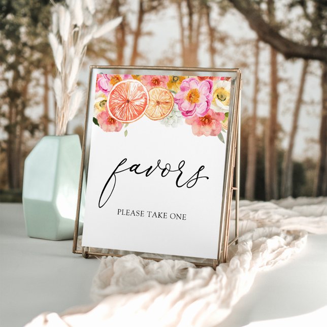 Pink Citrus Flowers Favours Sign (Creator Uploaded)