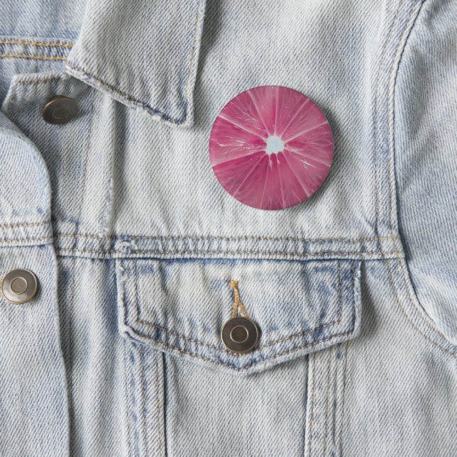 Pink citrus fruit 6 cm round badge (In Situ)