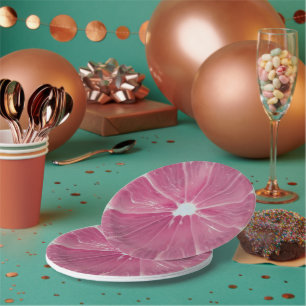 Pink citrus fruit paper plate