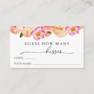 Pink Citrus Guess How Many Kisses Enclosure Card