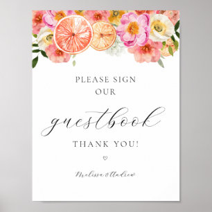 Pink Citrus Sign our Guestbook Sign