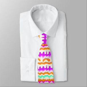 Pink City Urban Mural Graffiti Street Art Pattern Tie